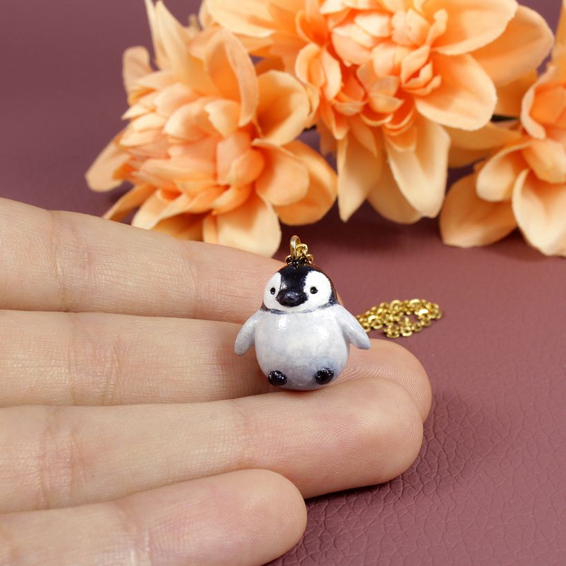 Penguin Necklace in Polymer Clay 1