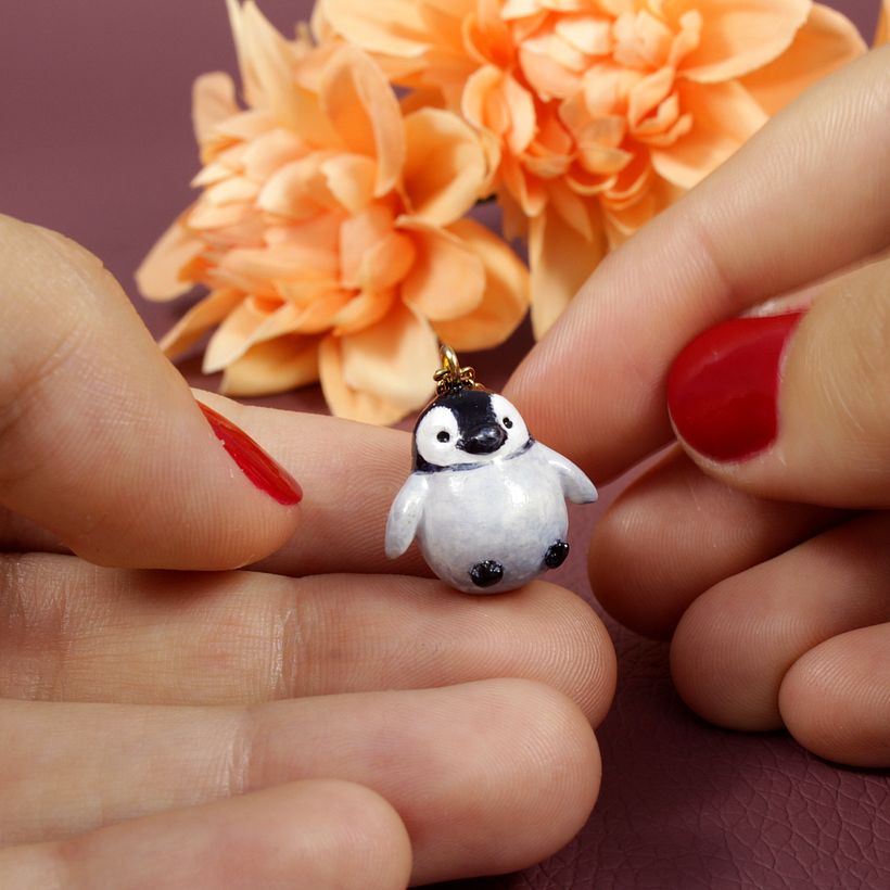 Penguin Necklace in Polymer Clay 2