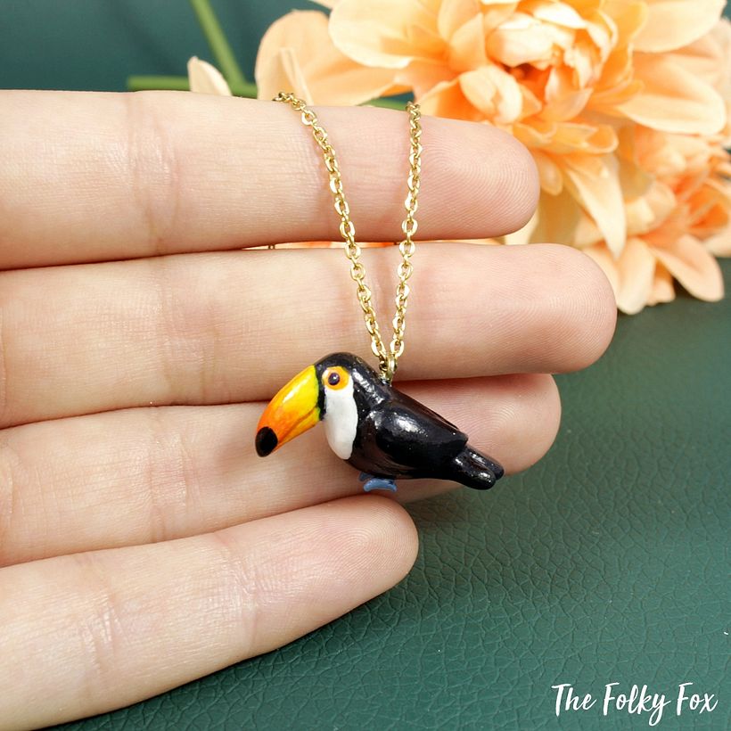 Toucan Necklace in Polymer Clay 0
