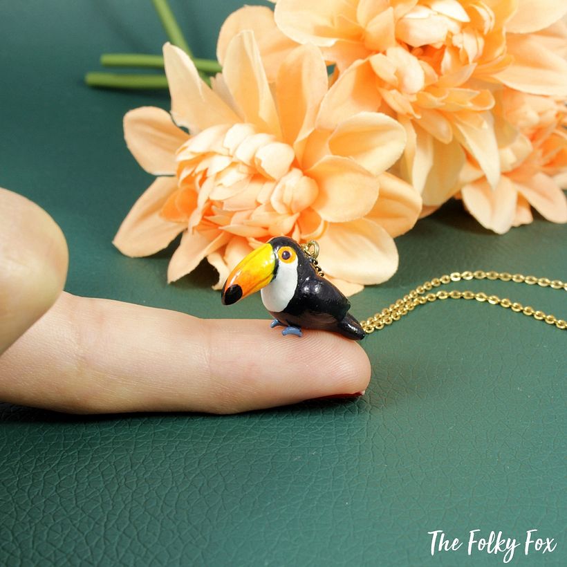 Toucan Necklace in Polymer Clay 3
