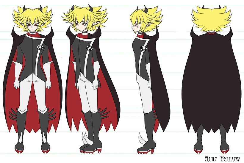 Giro de personaje Acid Yellow a color