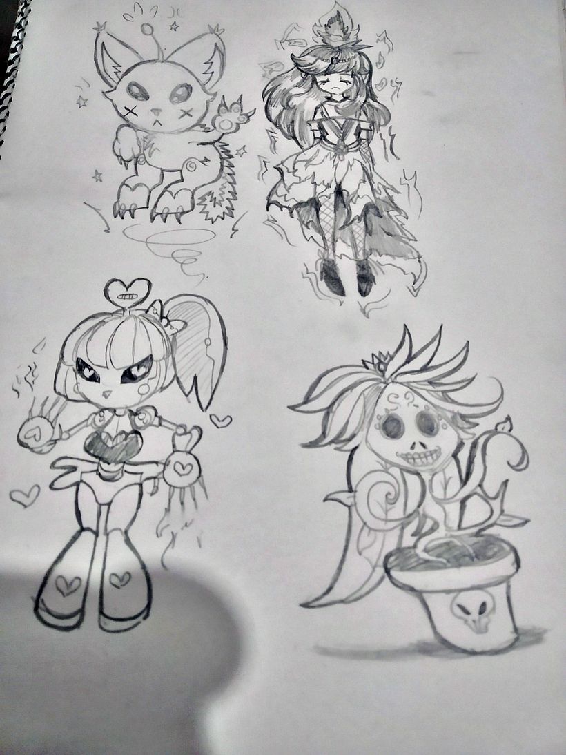 Experimentando y creando personajes con base a la plantilla matriz