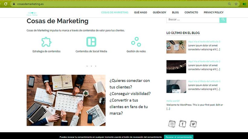 Creación de una web profesional con WordPress: Cosas de Marketing 0