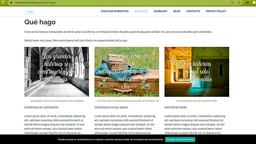Creación de una web profesional con WordPress: Cosas de Marketing 2