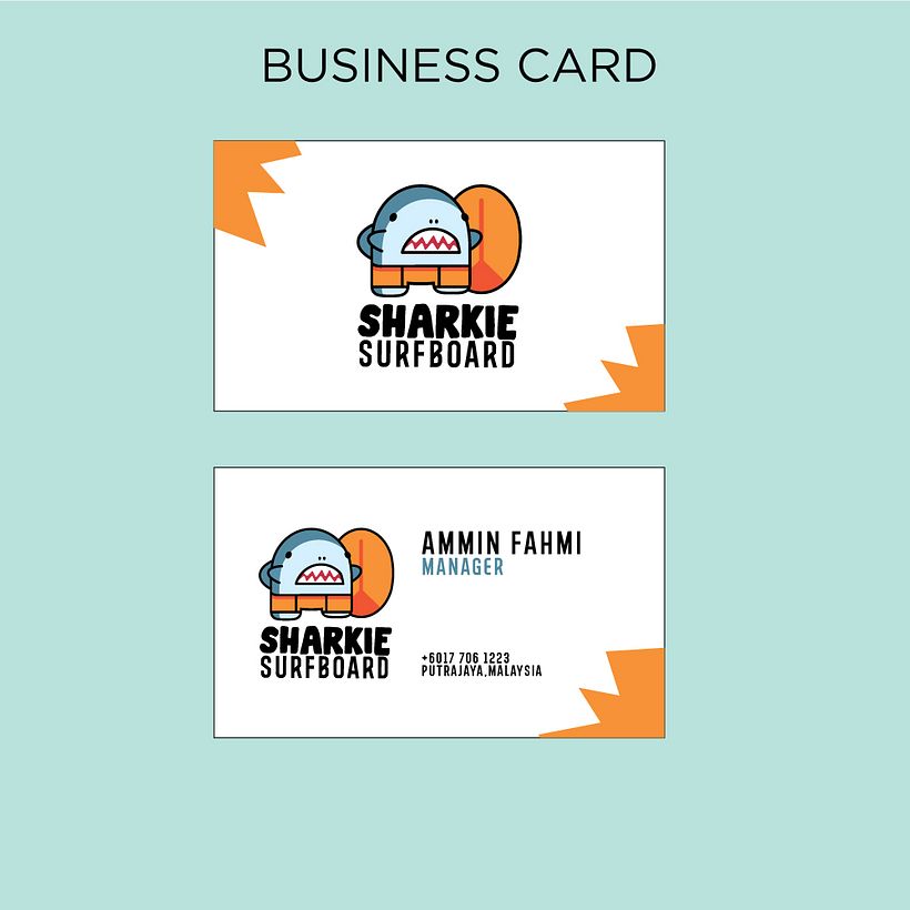 My project in Vector Illustration for Amateurs course (SHARKIE SURFBOARD) 5