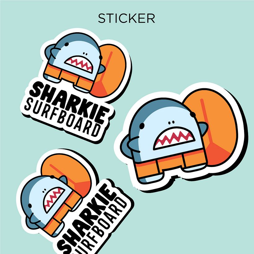 My project in Vector Illustration for Amateurs course (SHARKIE SURFBOARD) 6