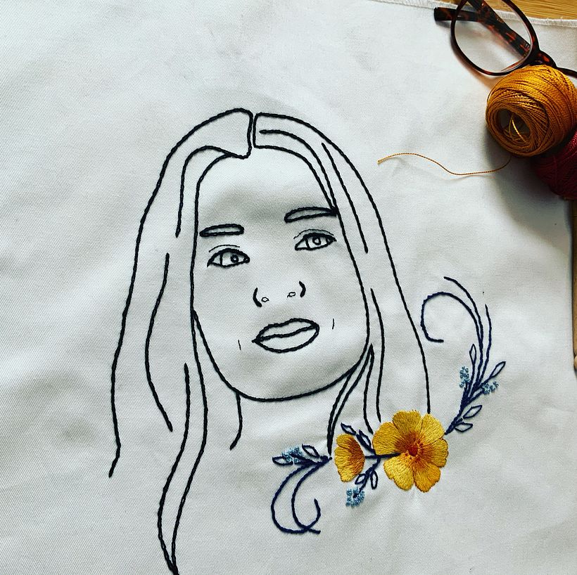 Retrato bordado a mano - Bordado