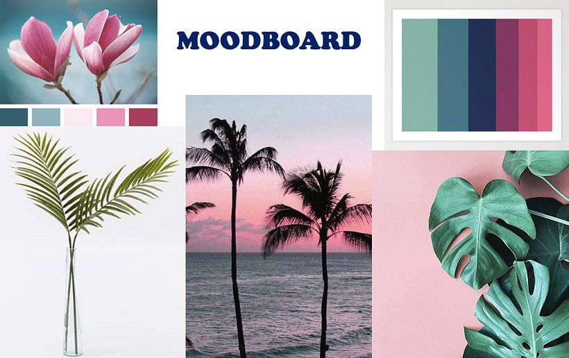 Moodboard: Paleta de color y tipos de hojas a utilizar