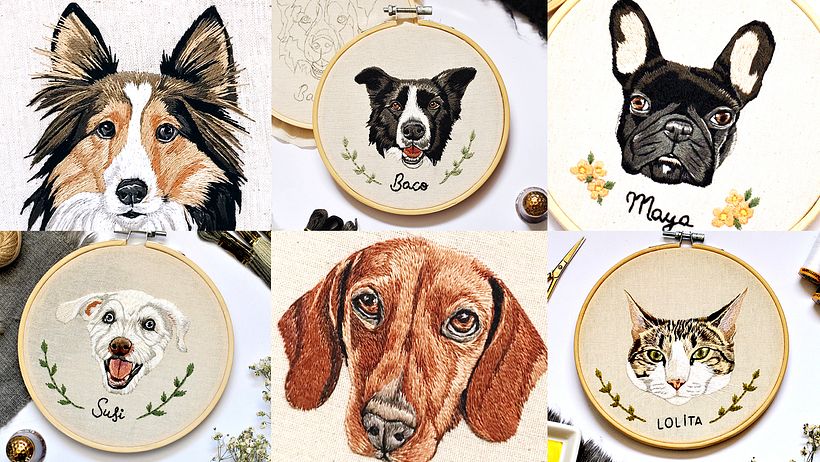 Valentina Castillo, needle painting