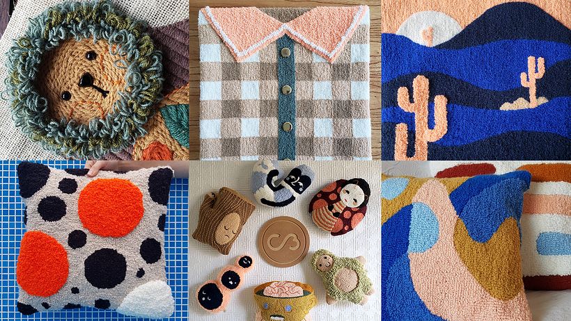 Caro Bello, punch needle embroidery