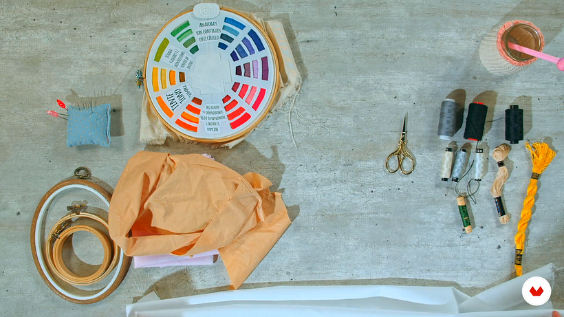 Embroidery materials. Bugambilo