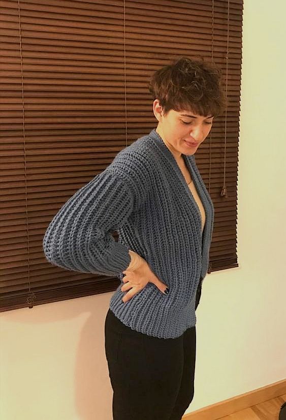 Cardigan en color denim -1