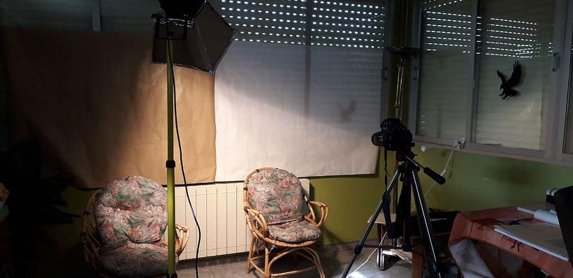 Preparación para fotografía del modelo.