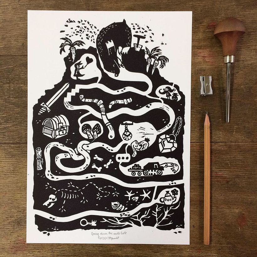 Linocut Print