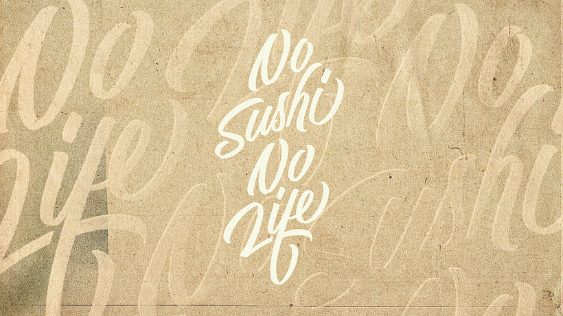 Design of the lettering piece that will make up the restaurant's second mural