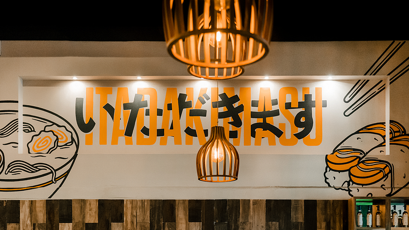 Lettering murals for Sushi Central 5