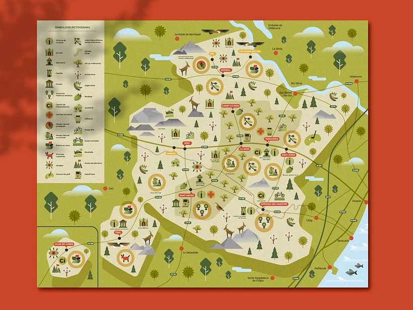 Ánima interior - Mapa turístico ilustrado - Ilustración tradicional