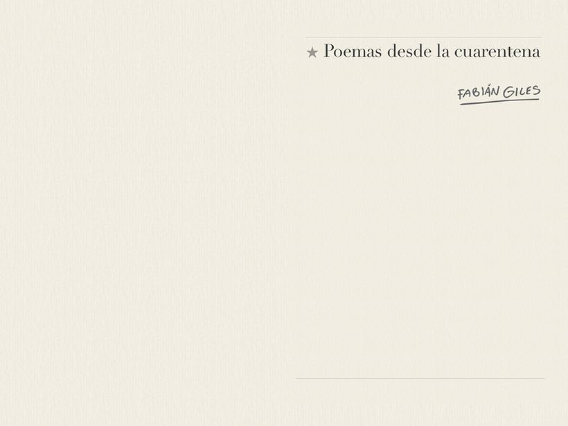 Poemas desde la cuarentena 1