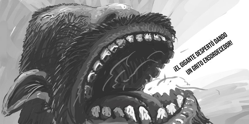 Mi Proyecto del curso: Víctor y el gigante.  - Illustration traditionnelle