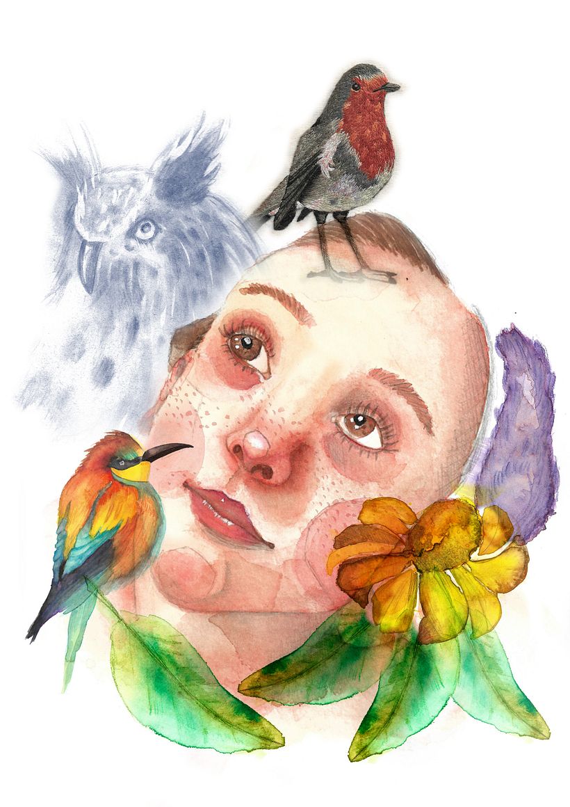 Mi Proyecto del curso: Retrato ilustrado en acuarela 1