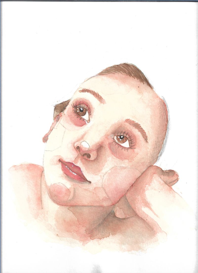 Imagen escaneada del proceso analógico del retrato.