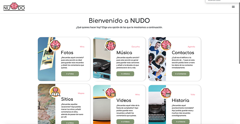NUDO (web app para mantener recuerdos en personas mayores) 1