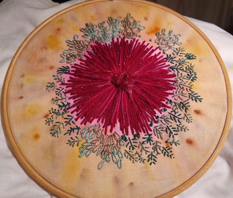 Embroidery on watercolors