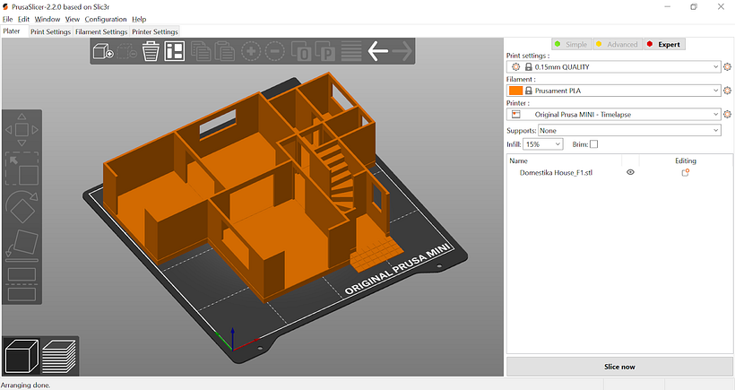 Review de archivos en el software de laminado Prusa Slicer