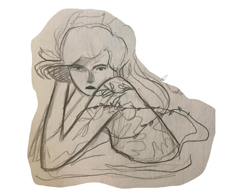 Este es el boceto del que partí. Suelo hacer un boceto rápido, en este caso es un pequeño en una libreta.