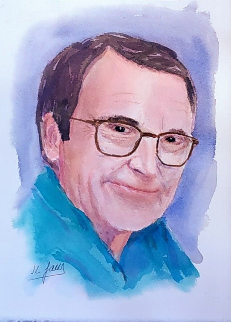 Práctica de autorretrato a la acuarela del curso de Ale Casanova