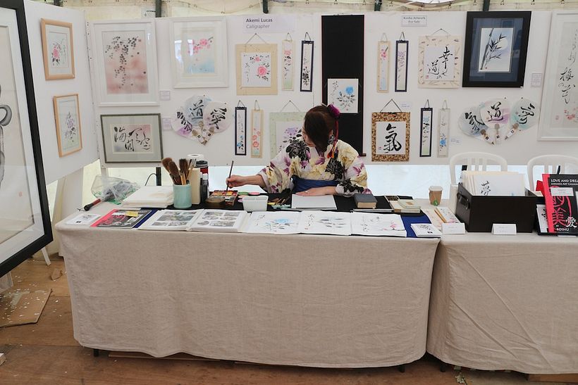 Demonstration at Art in Action in Oxfordshire UK
