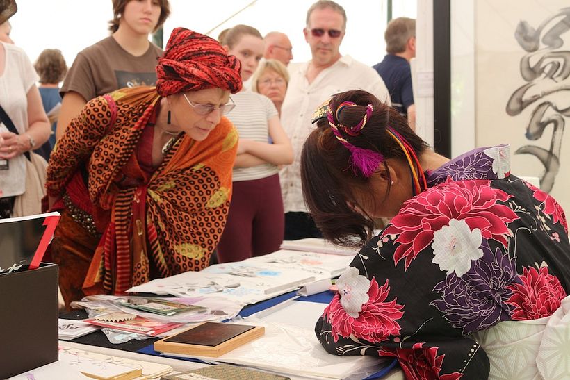 Demonstration at Art in Action in Oxfordshire UK