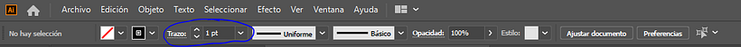 No logro cambiar el trazo en Illustrator con el pincel de manchas 1