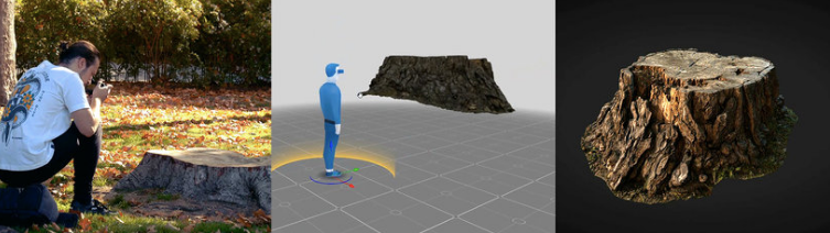 Different stages of working with photogrammetry