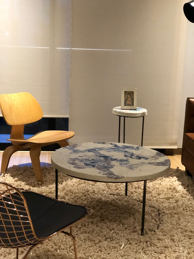 Mesa de Centro y Mesa Auxiliar Marmolizadas