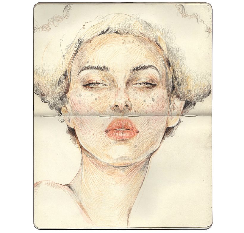 Salem Freckles - Colored pencil on Moleskine sketchbook