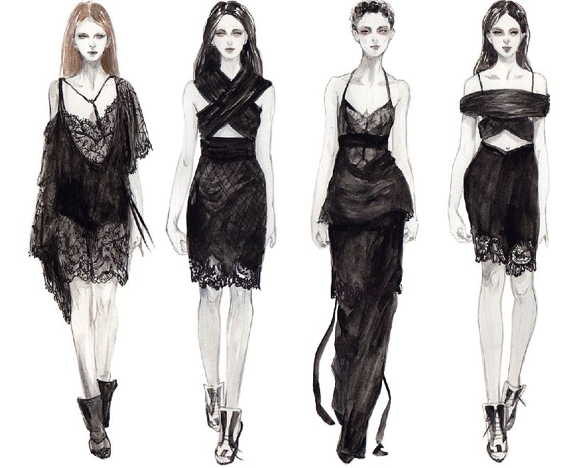 Givenchy SS 2016 - Gouache + pencil on paper