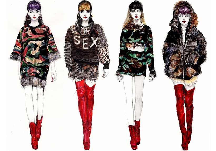 Ashish AW 2015 - Gouache + pencil on paper