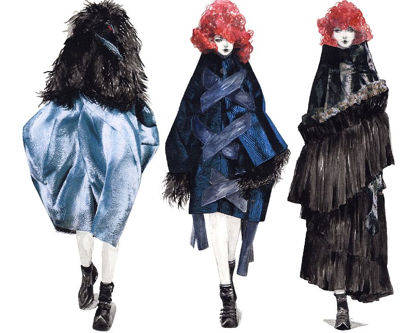 Comme Des Garcons AW 2016 - Gouache + pencil + collage on paper