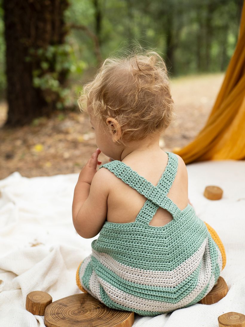 Diseño de Peto BOHO -Revista Fair Cotton Crochet de Katia Yarns 1