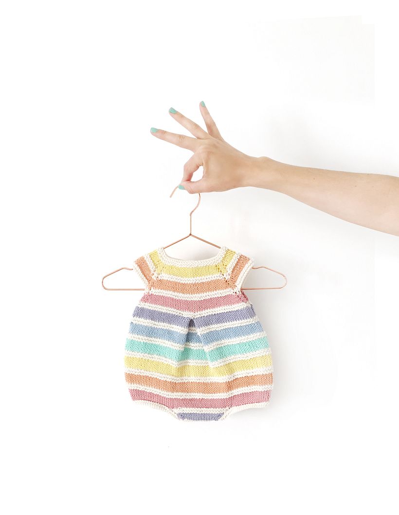 Pelele Arcoíris - Vesión dos agujas y versión crochet 3