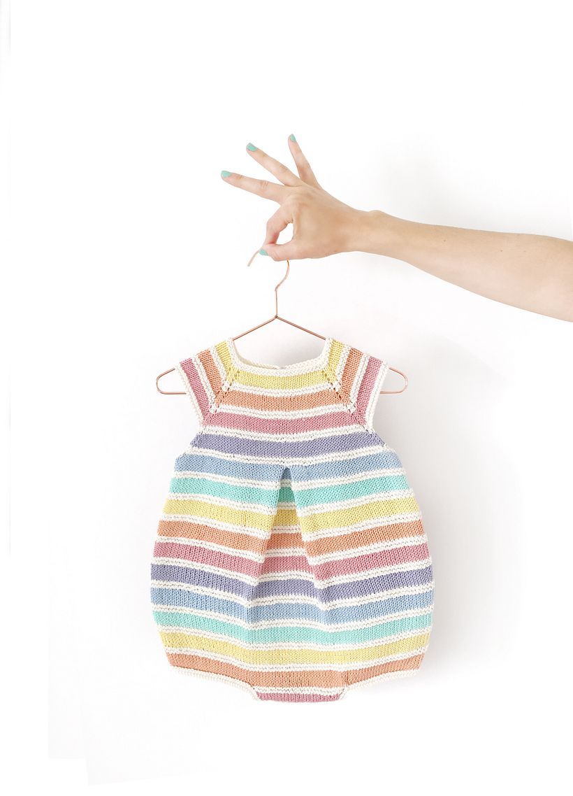Pelele Arcoíris - Vesión dos agujas y versión crochet 4