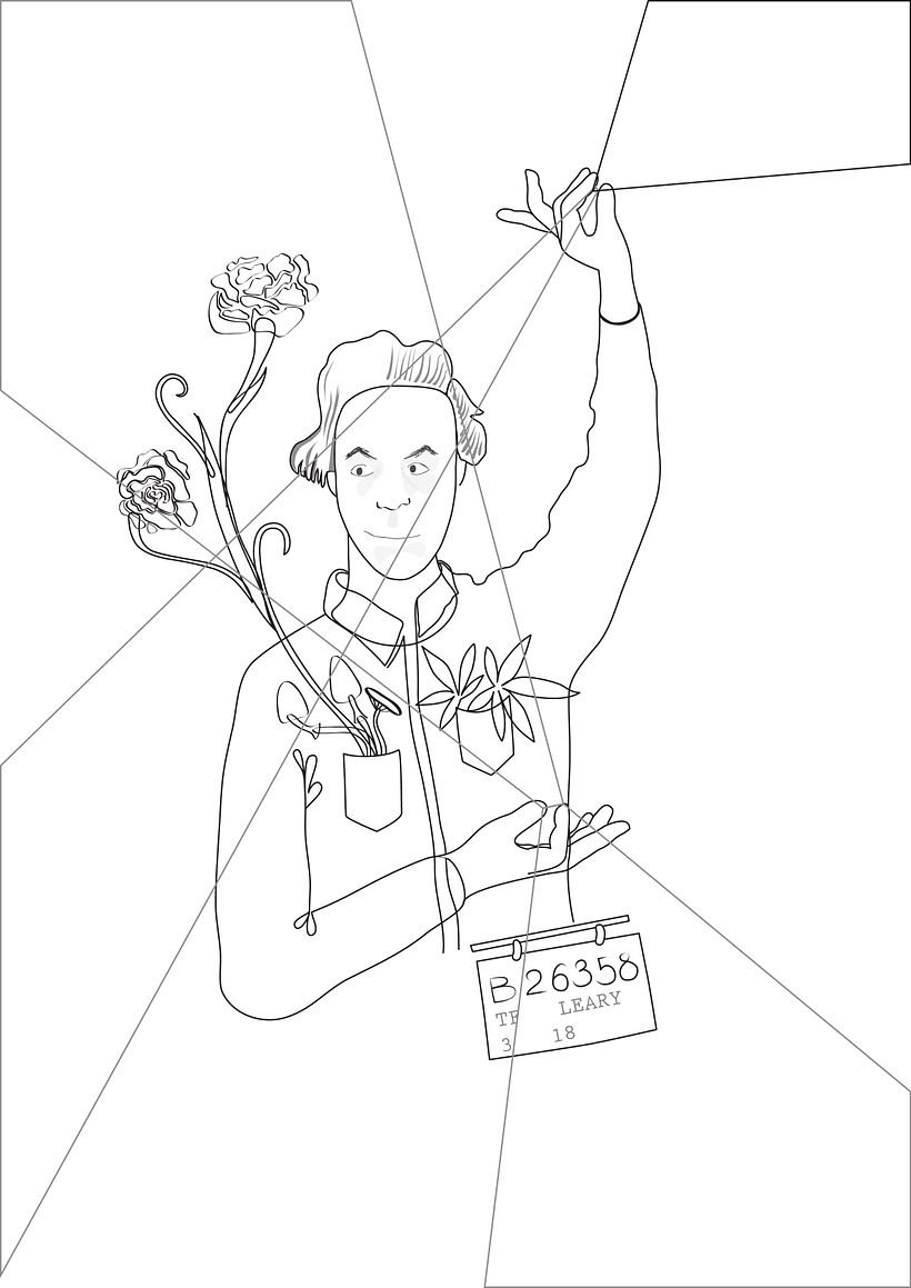 My project in Composition and Color for Creative Illustration course_ Topic: Timothy Leary -1