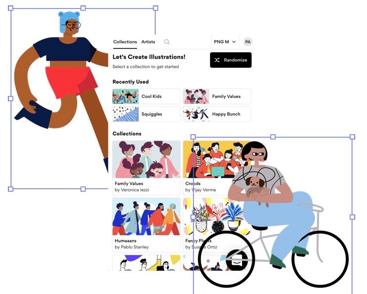 Blush.design allows you to customize illustrations