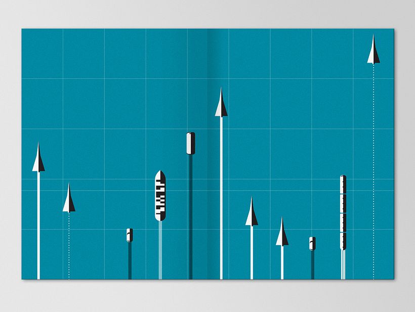 Detalle de una alternativa. La longitud de la estela representa la distancia viajada por el protagonista.