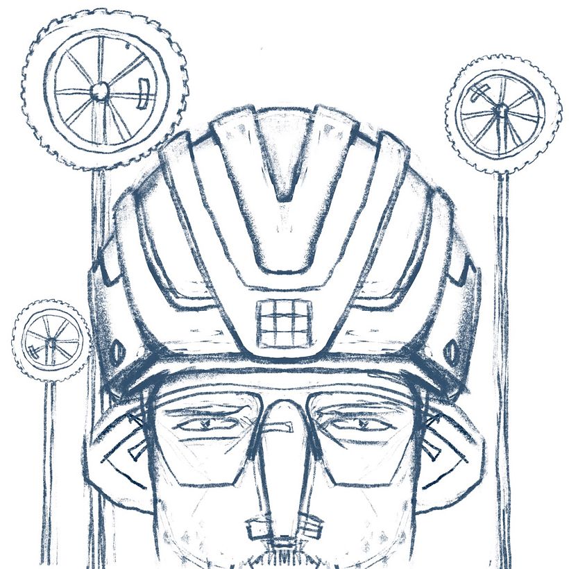 Sketch with 6B pencil.