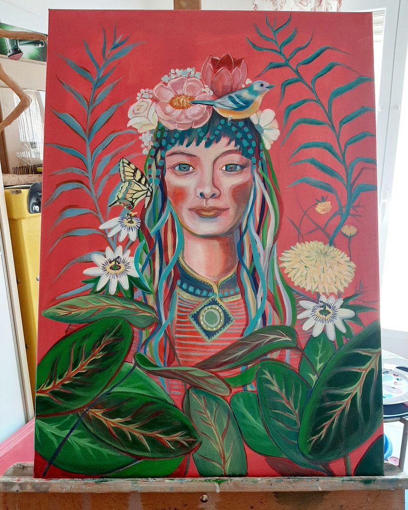 Pintura botánica con acrílico 0