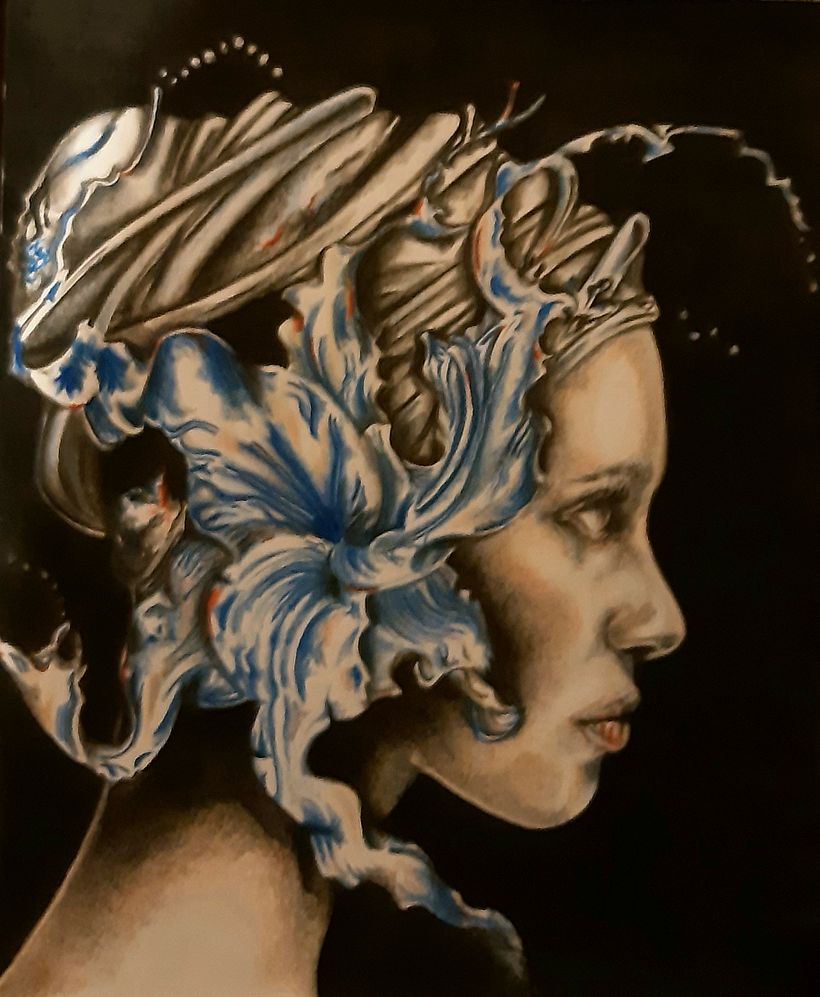 Mi Proyecto del curso: Retrato creativo en claroscuro con lápiz 1