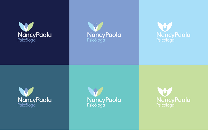 Aplicación del logotipo en sus diversos fondos de color
