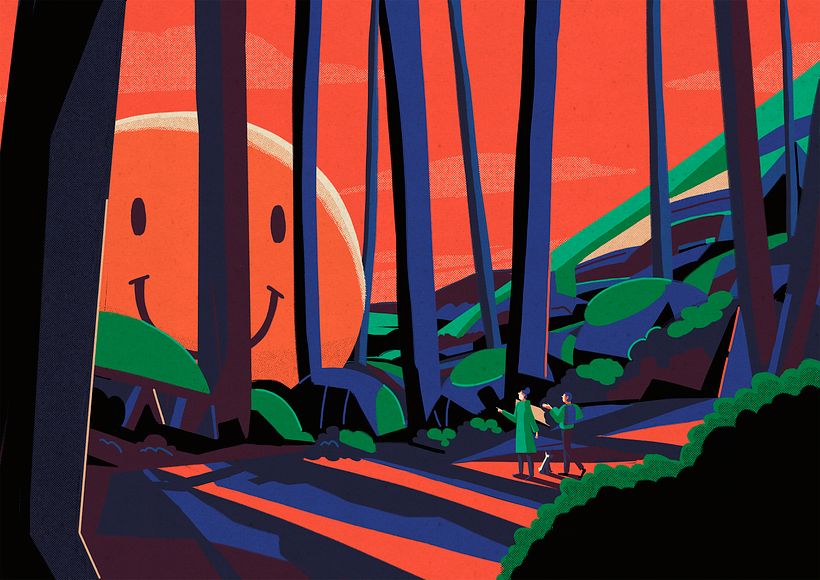 Mi Proyecto del curso: Ilustración editorial para revistas - Buscando la felicidad 1